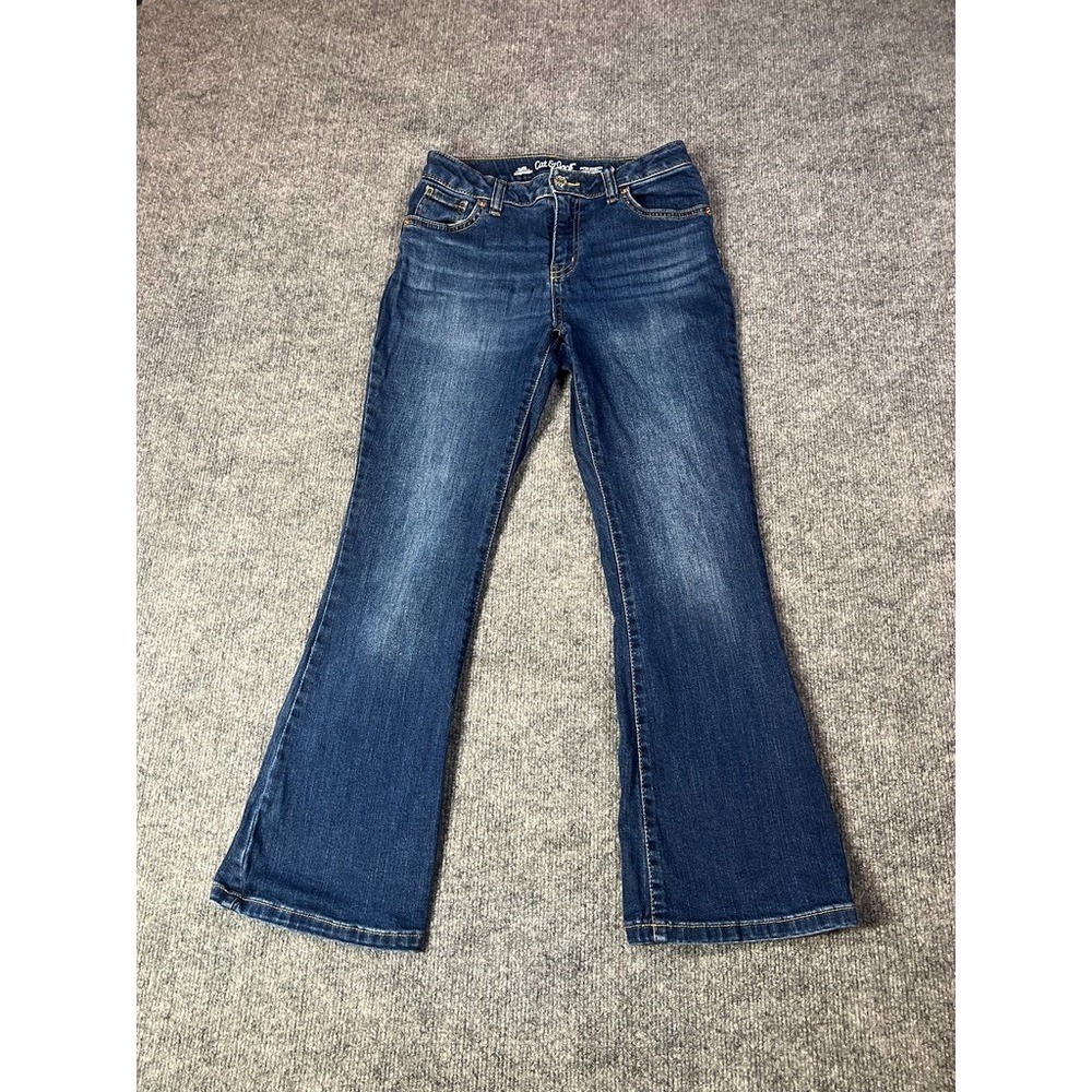 Cat & Jack Girls 12 Flare Jeans | Super Stretch Dark Wash Y2K 70s Vibes